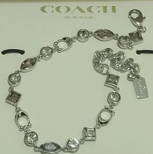 coach Geniune Designer marked logo rhinestone bracelet gift box $95 retailnew i